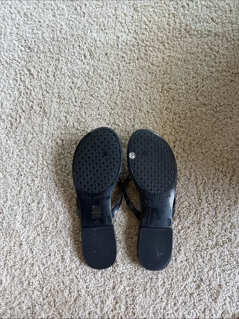 $35 THIS WEEKEND ONLY!!! Tory Burch Black Jelly Thong Sandals with Logo